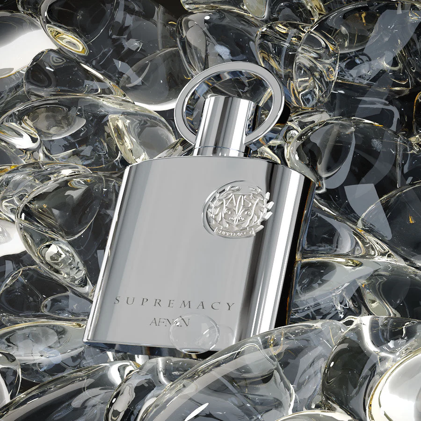 Frasco del perfume Afnan Supremacy Silver (vista completa)
