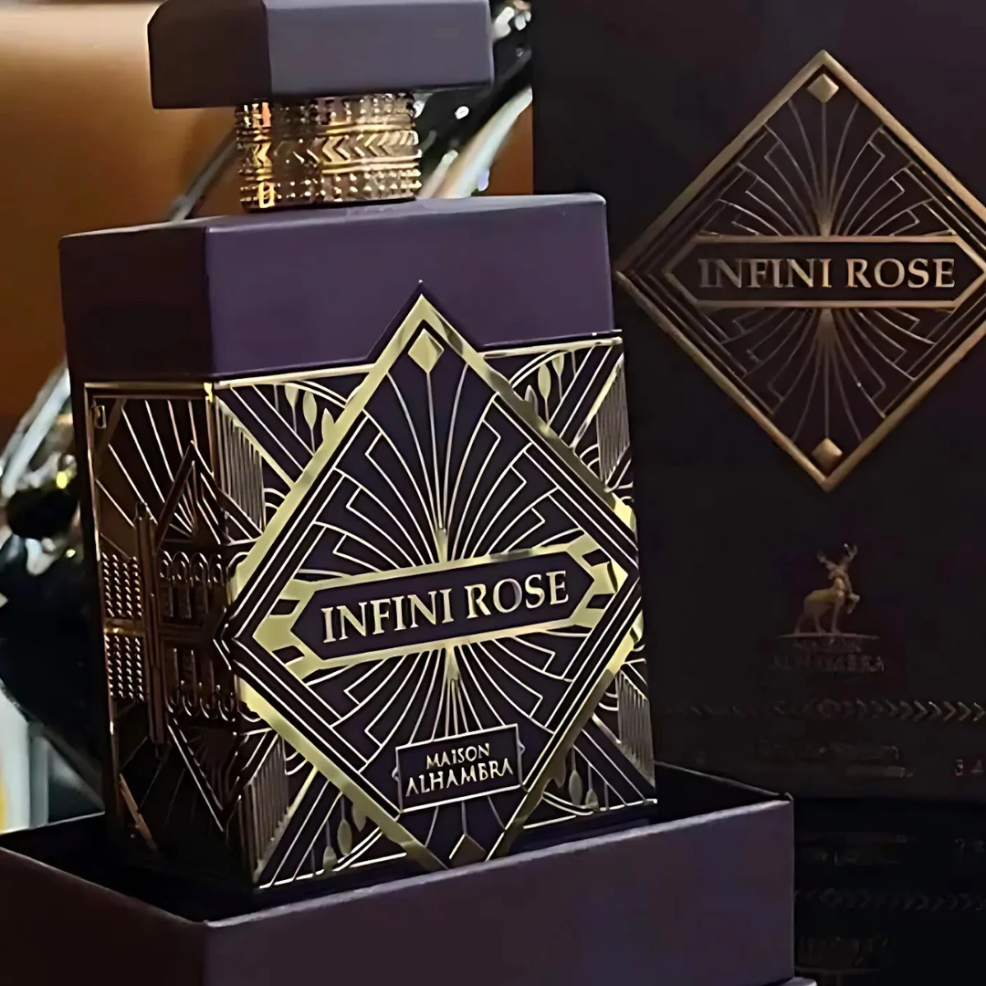 Maison Alhambra Infini Rose con frasco y caja (presentación)