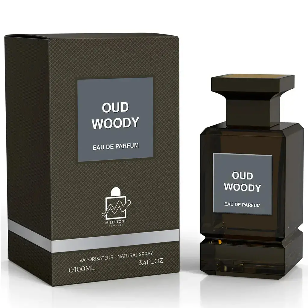 Maison Alhambra Woody Oud con frasco y caja (presentación)