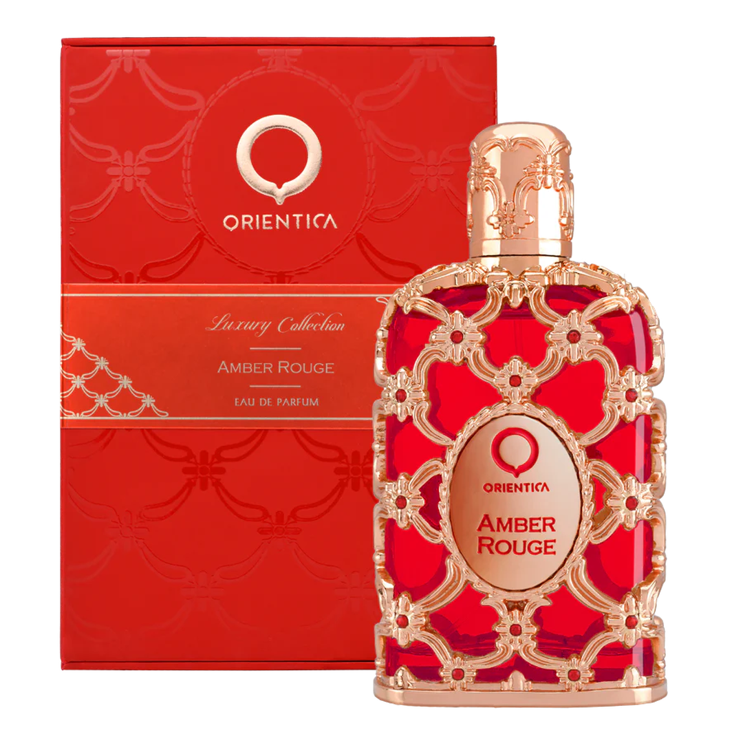 Orientica Amber Rouge: frasco y caja (presentación original)