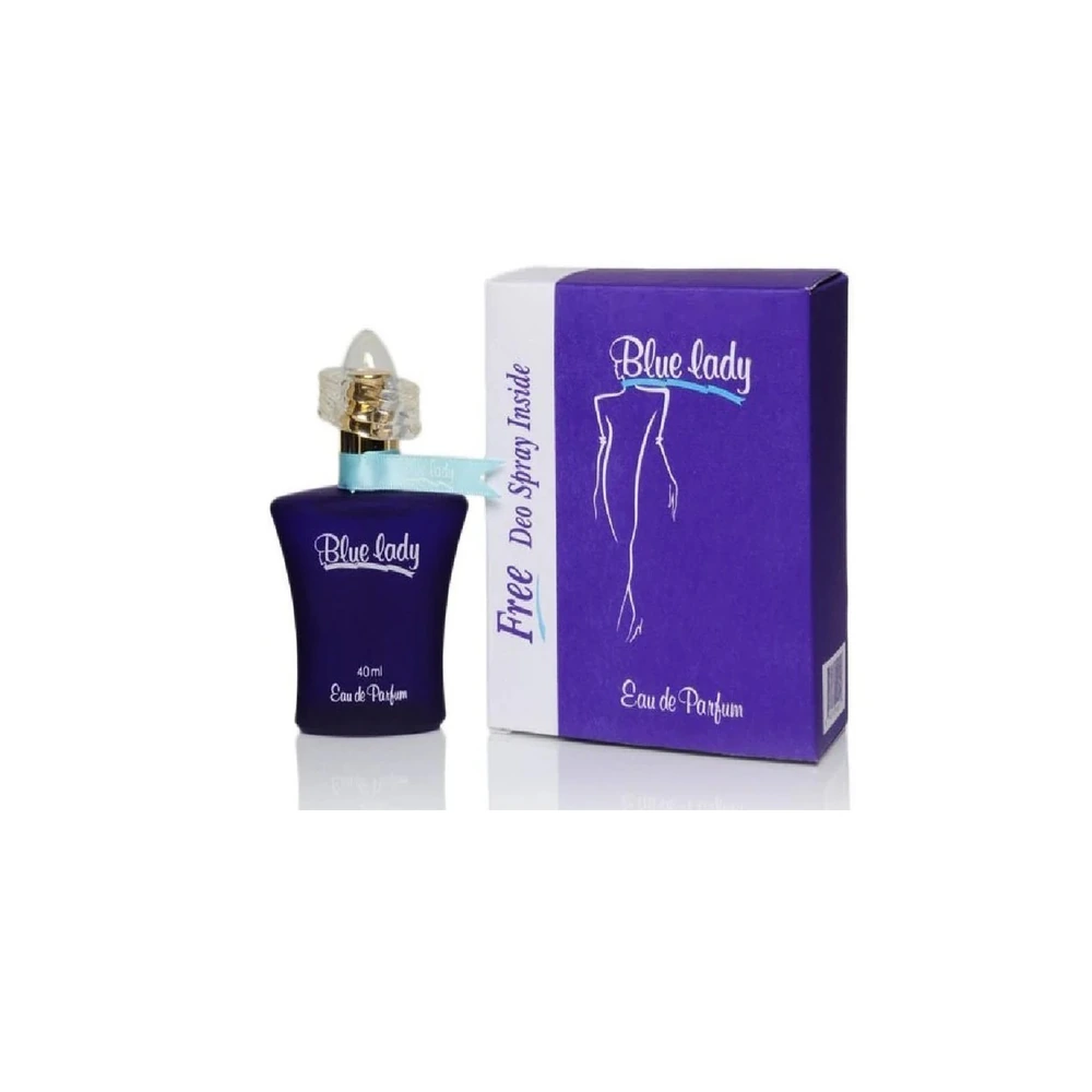 Rasasi Blue Lady con frasco y caja (pack completo)