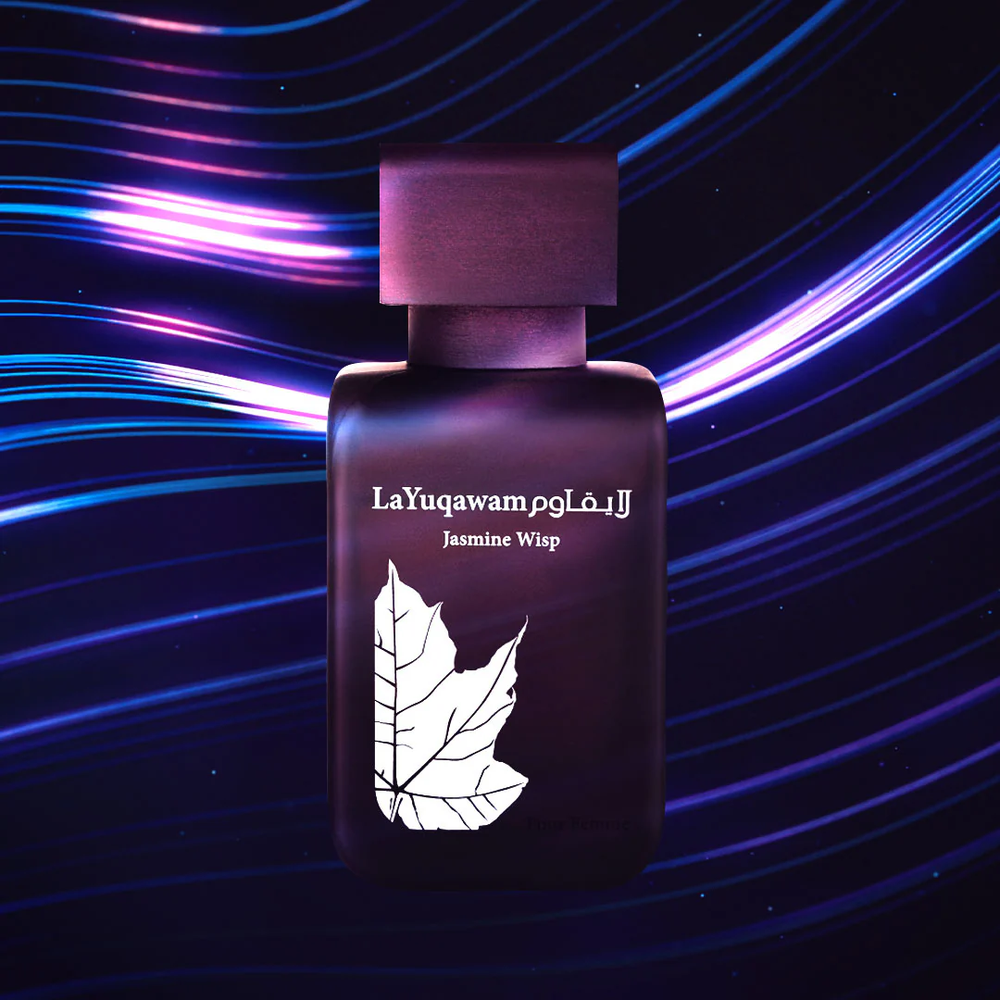 Frasco del perfume Rasasi La Yuqawam Jasmine Wisp (vista frontal)